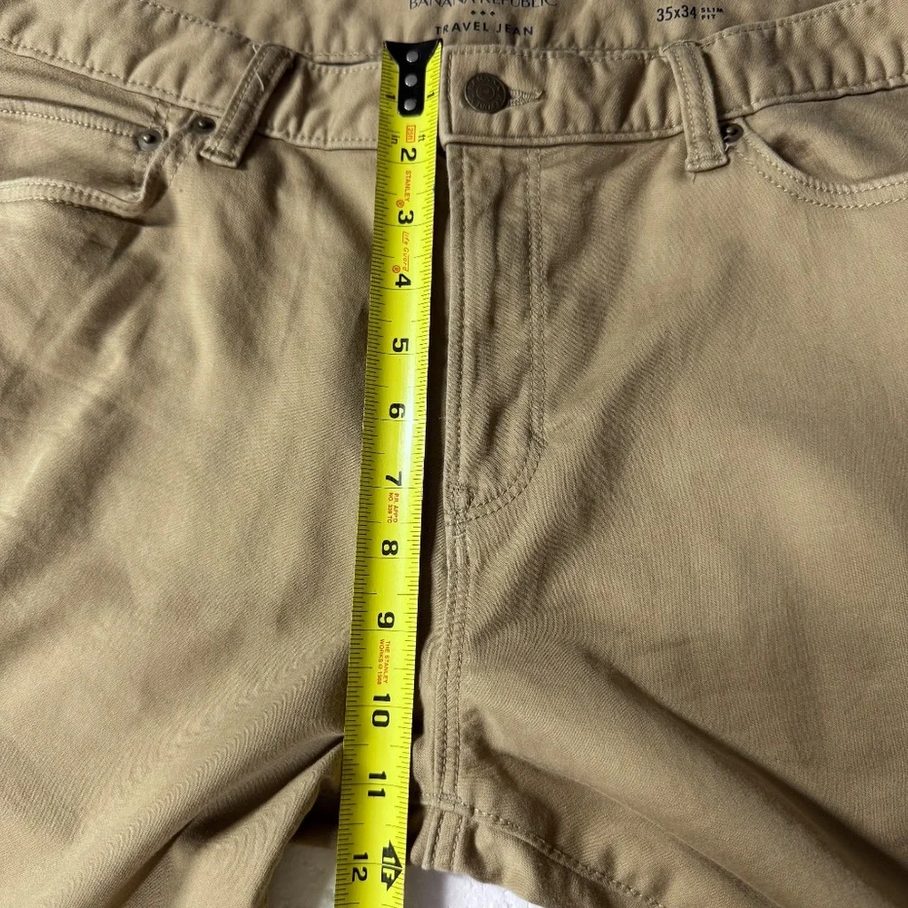 Banana Republic Travel Jean Mens 35x34 Slim Fit Khaki Tan Stretch Pants 5-Pocket